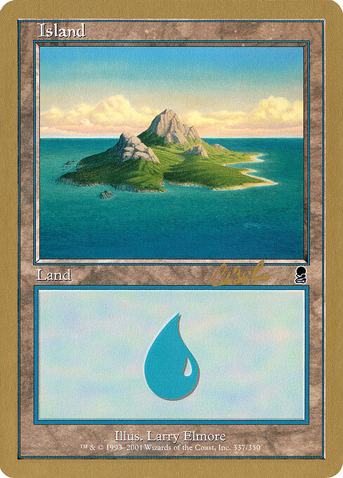 Island — World Championship Decks 2002 #cr337b, art by Larry Elmore