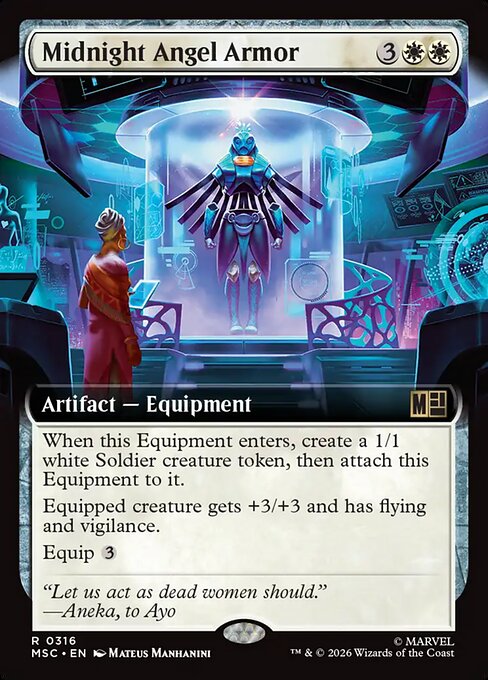 Midnight Angel Armor — Marvel Super Heroes Commander #316, art by Mateus Manhanini