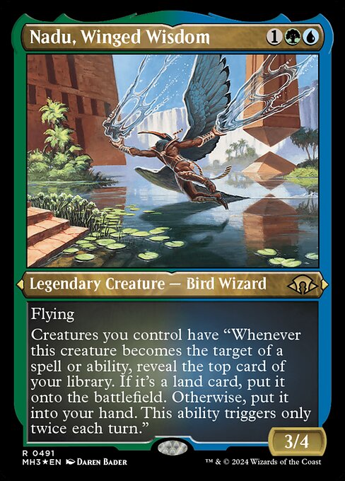 Nadu, Winged Wisdom — Modern Horizons 3 #491, art by Daren Bader
