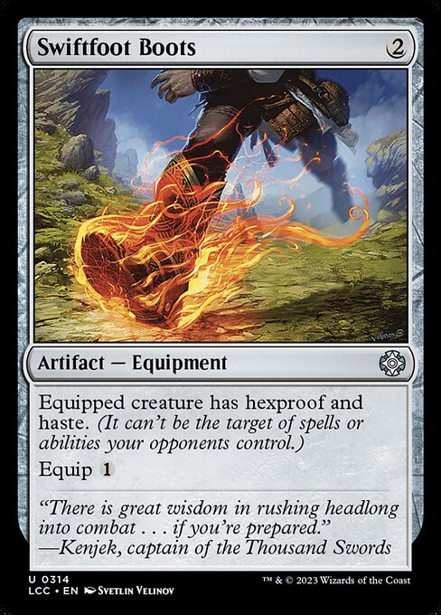 Swiftfoot Boots — The Lost Caverns of Ixalan Commander #314, art by Svetlin Velinov