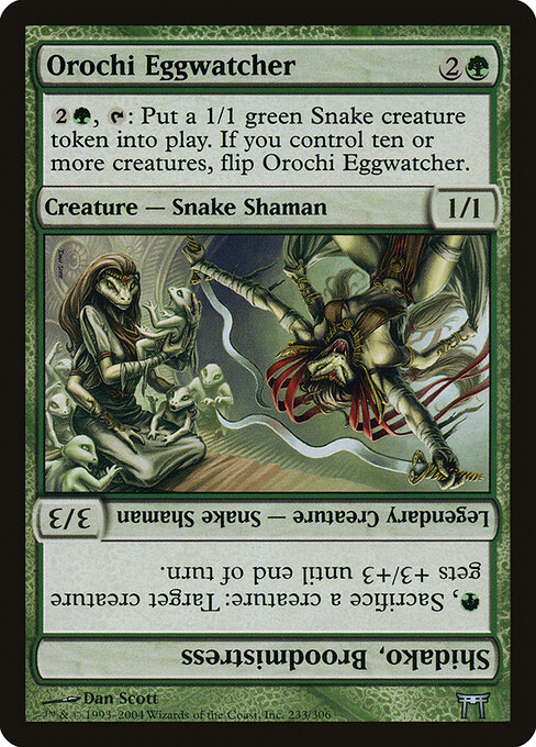 Orochi Eggwatcher // Shidako, Broodmistress — Champions of Kamigawa #233, art by Dan Murayama Scott