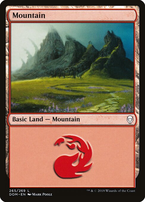 Mountain — Dominaria #265, art by Mark Poole