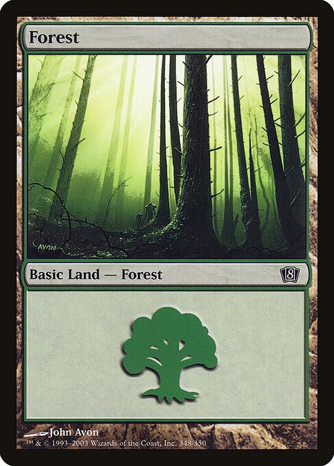 Forest — Eighth Edition #348★, art by John Avon