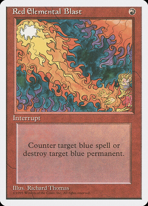 Red Elemental Blast — Fourth Edition #218, art by Richard Thomas