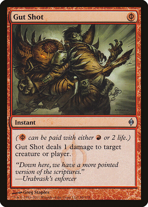 Gut Shot — New Phyrexia #86, art by Greg Staples