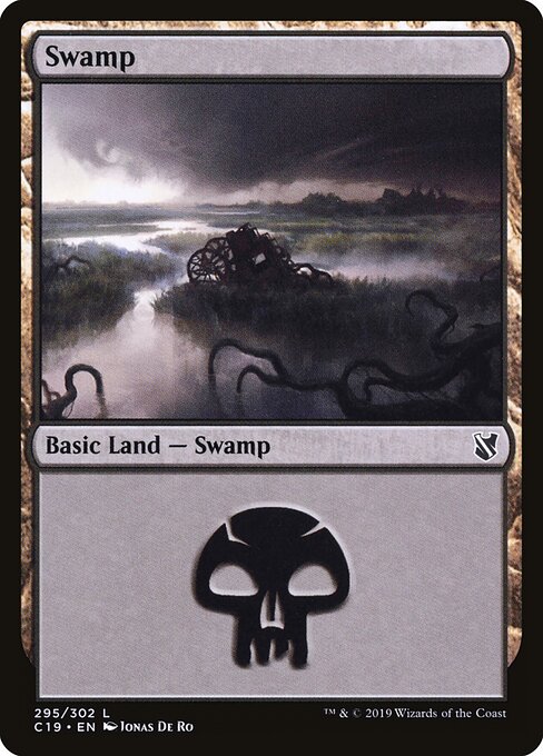 Swamp — Commander 2019 #295, art by Jonas De Ro