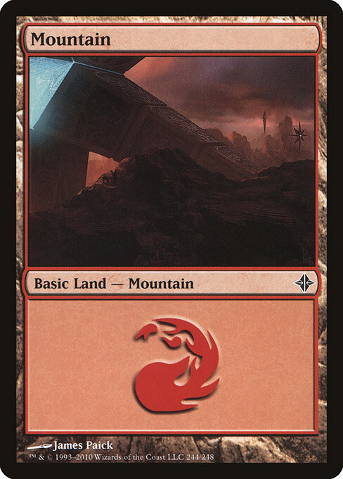 Mountain — Rise of the Eldrazi #244, art by James Paick