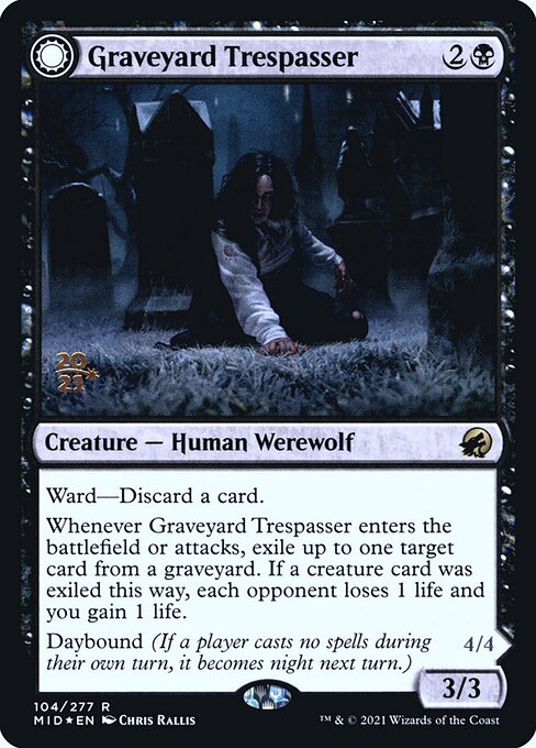 Graveyard Trespasser // Graveyard Glutton — Innistrad: Midnight Hunt Promos #104s, art by Chris Rallis