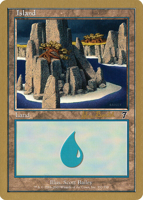 Island — World Championship Decks 2001 #ab332, art by Scott Bailey