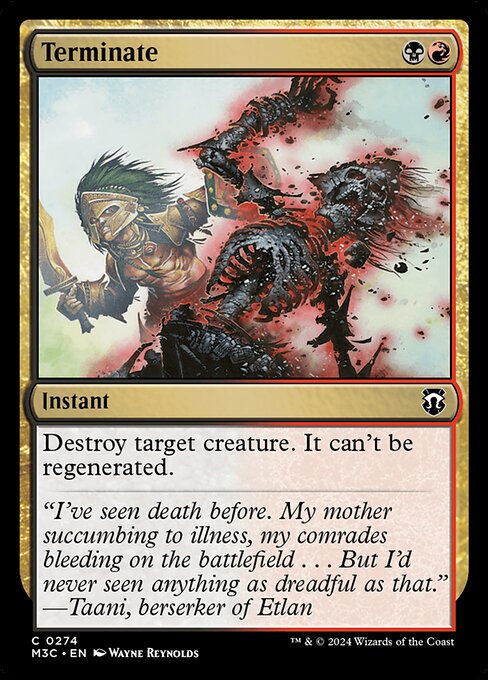 Terminate — Modern Horizons 3 Commander #274, art by Wayne Reynolds