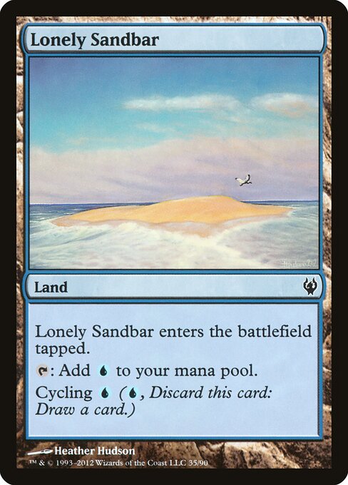 Lonely Sandbar — Duel Decks: Izzet vs. Golgari #35, art by Heather Hudson