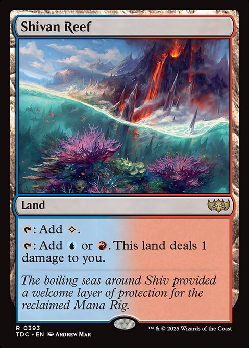 Shivan Reef — Tarkir: Dragonstorm Commander #393, art by Andrew Mar