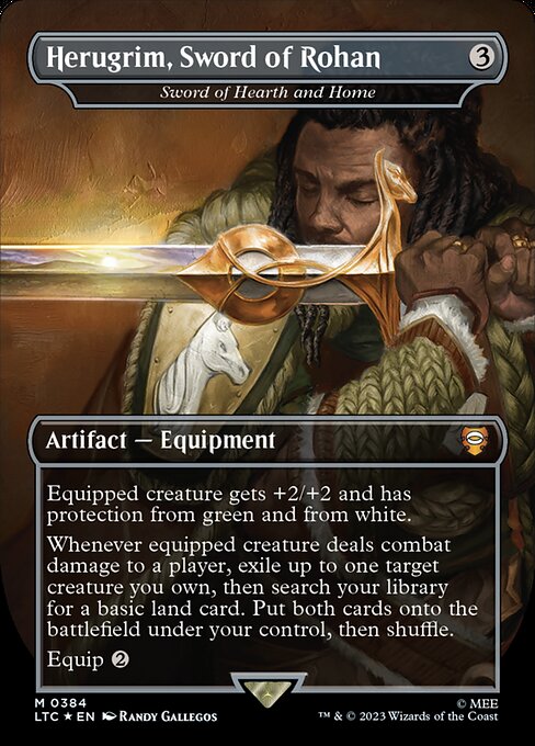 Sword of Hearth and Home — Herugrim, Sword of Rohan — Tales of Middle-earth Commander #384, art by Randy Gallegos