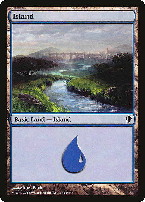 Island — Commander 2013 #344, art by Jung Park