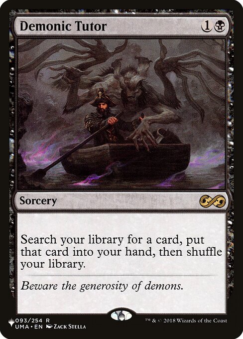 Demonic Tutor — The List #UMA-93, art by Zack Stella
