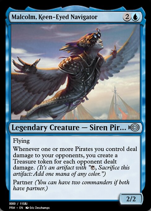 Malcolm, Keen-Eyed Navigator — Magic Online Promos #86266, art by Eric Deschamps
