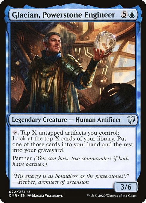 View this print Glacian, Powerstone Engineer — Commander Legends #72, art by Magali Villeneuve