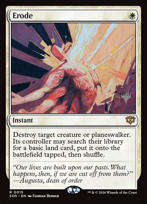 Erode — Secrets of Strixhaven Promos #15p, art by Florian Herold