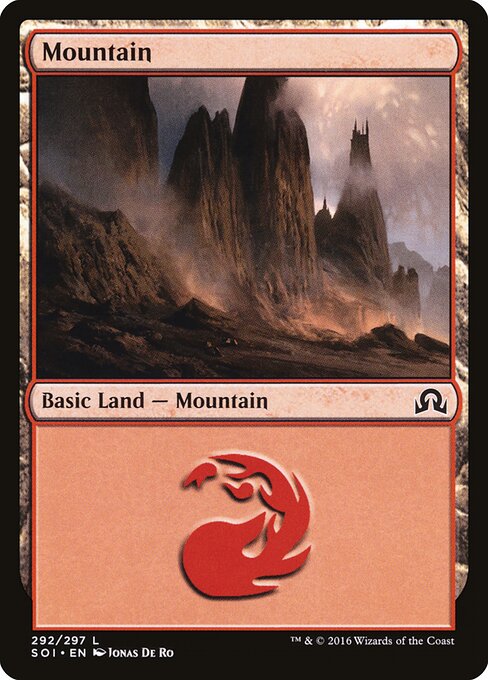 Mountain — Shadows over Innistrad #292, art by Jonas De Ro