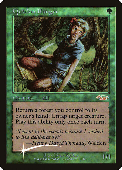 Quirion Ranger — Friday Night Magic 2001 #9, art by Tom Kyffin