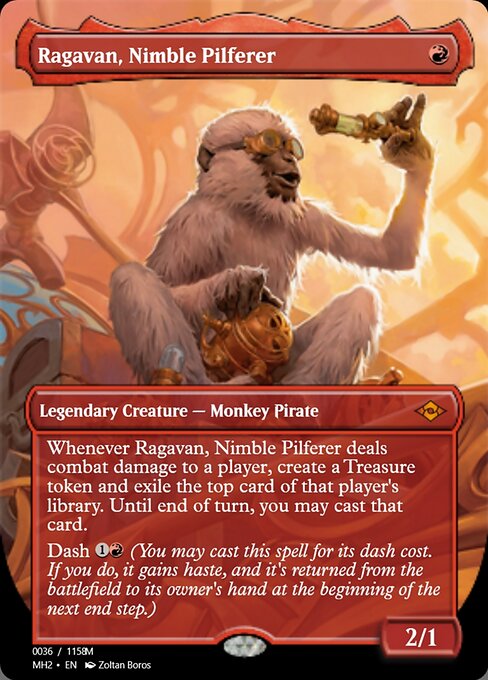 Ragavan, Nimble Pilferer — Magic Online Promos #91273, art by Zoltan Boros