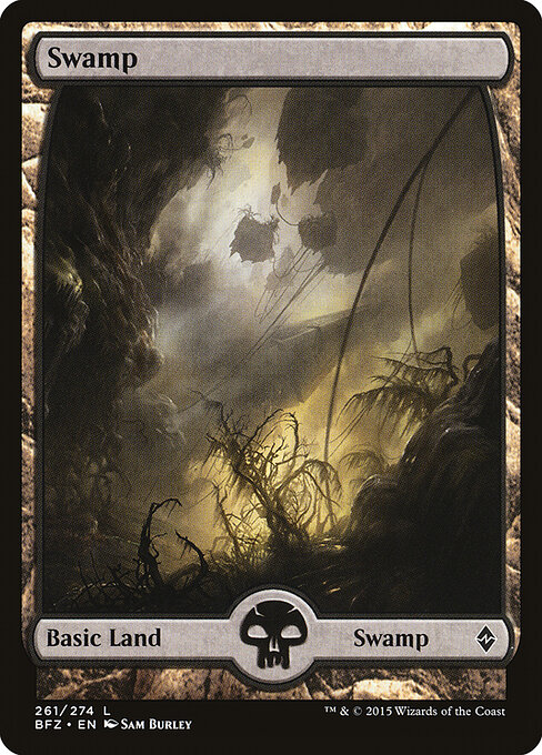 Swamp — Battle for Zendikar #261, art by Sam Burley