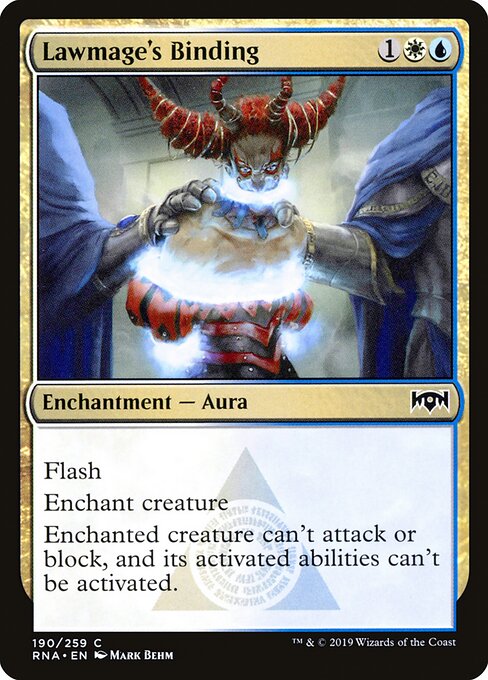 Lawmage's Binding — Ravnica Allegiance #190, art by Mark Behm