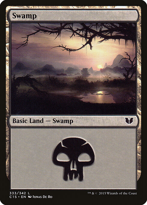 Swamp — Commander 2015 #333, art by Jonas De Ro
