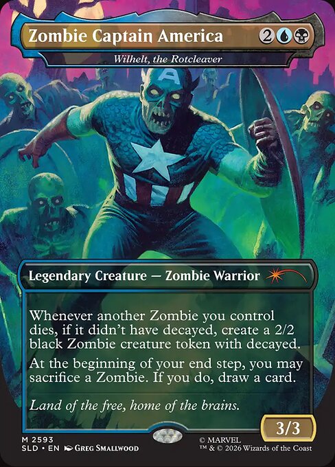 Wilhelt, the Rotcleaver — Zombie Captain America — Secret Lair Drop #2593, art by Greg Smallwood