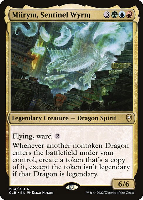 Miirym, Sentinel Wyrm — Commander Legends: Battle for Baldur's Gate #284, art by Kekai Kotaki