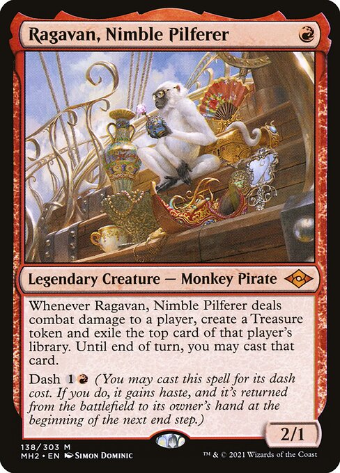 Ragavan, Nimble Pilferer — Modern Horizons 2 #138, art by Simon Dominic
