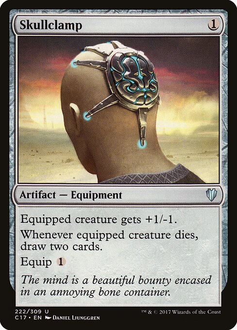 Skullclamp — Commander 2017 #222, art by Daniel Ljunggren