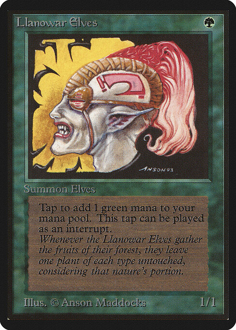 Llanowar Elves — Limited Edition Beta #211, art by Anson Maddocks