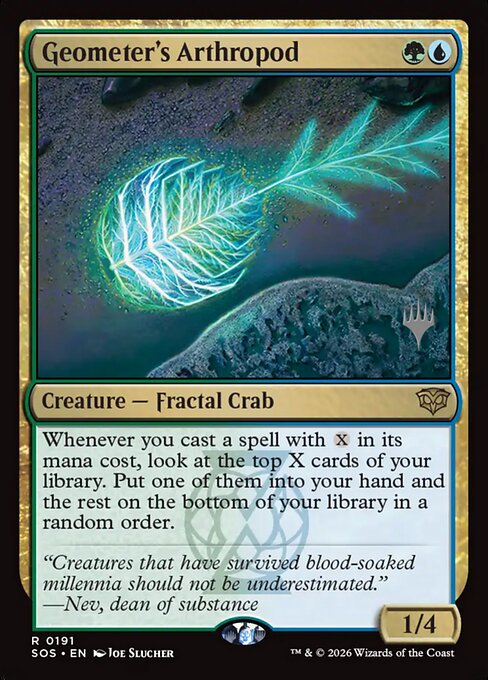 Geometer's Arthropod — Secrets of Strixhaven Promos #191p, art by Joe Slucher