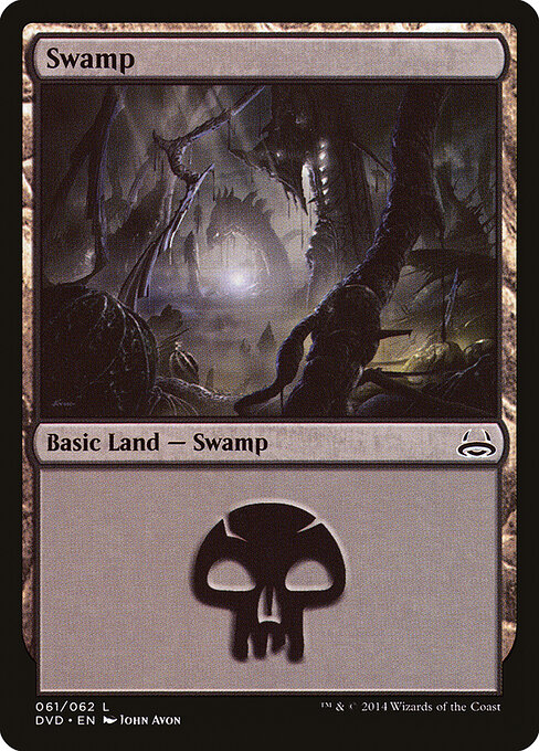 Swamp — Duel Decks Anthology: Divine vs. Demonic #61, art by John Avon