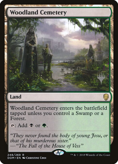 Woodland Cemetery — Dominaria Promos #248p, art by Christine Choi
