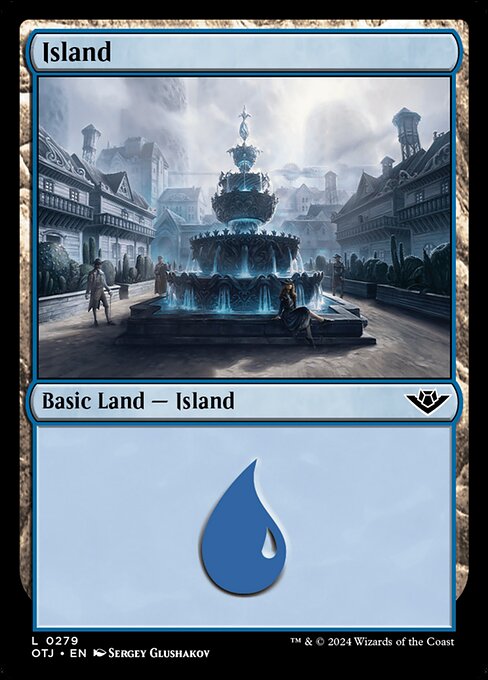 Island — Outlaws of Thunder Junction #279, art by Sergey Glushakov