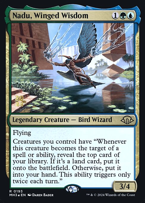 Nadu, Winged Wisdom — Modern Horizons 3 Promos #193s, art by Daren Bader