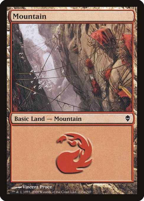 Mountain — Zendikar #245a, art by Vincent Proce