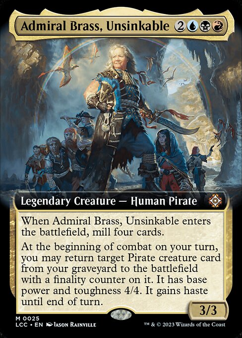 Admiral Brass, Unsinkable — The Lost Caverns of Ixalan Commander #25, art by Jason Rainville