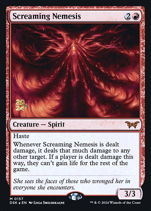 Screaming Nemesis — Duskmourn: House of Horror Promos #157s, art by Liiga Smilshkalne