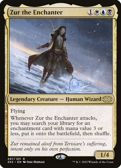 Zur the Enchanter — Double Masters 2022 #297, art by Josu Hernaiz