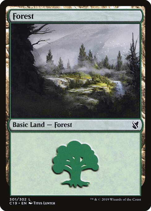 Forest — Commander 2019 #301, art by Titus Lunter