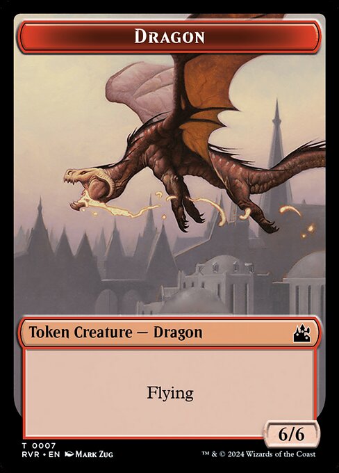 Dragon — Ravnica Remastered Tokens #7, art by Mark Zug