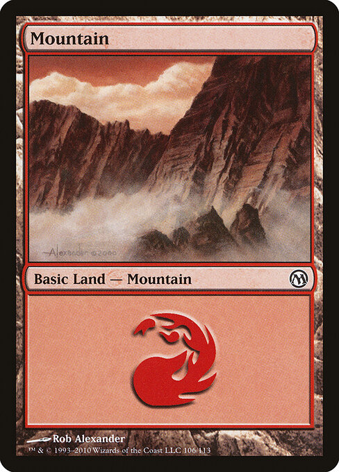 Mountain — Duels of the Planeswalkers #106, art by Rob Alexander