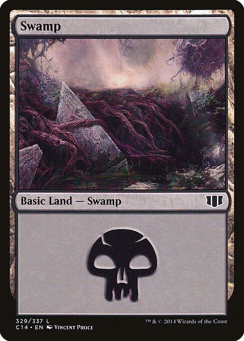 Swamp — Commander 2014 #329, art by Vincent Proce