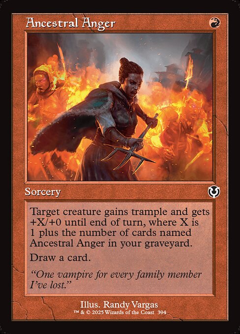 Ancestral Anger — Innistrad Remastered #394, art by Randy Vargas