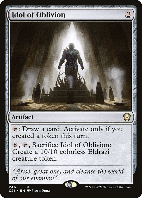 Idol of Oblivion — Commander 2021 #246, art by Piotr Dura
