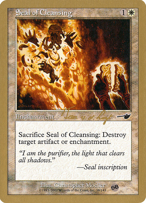 Seal of Cleansing — World Championship Decks 2000 #tvdl18sb, art by Christopher Moeller