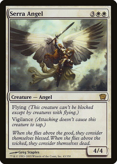 Serra Angel — Ninth Edition #43★, art by Greg Staples